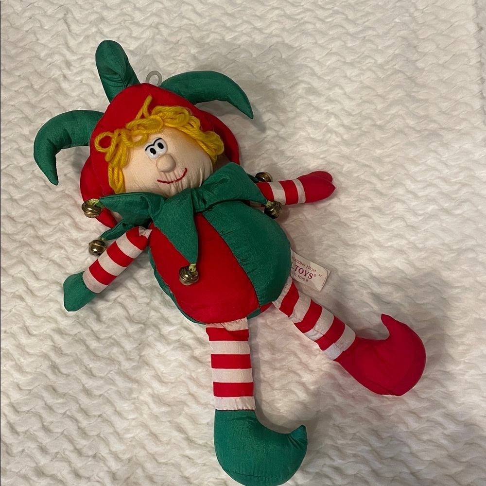 Festive Elf Plush Toy with Red and Green Outfit
